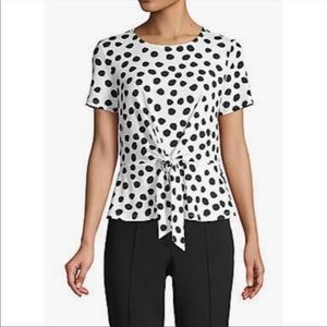 Talbots peplum, tie front top, large, $69